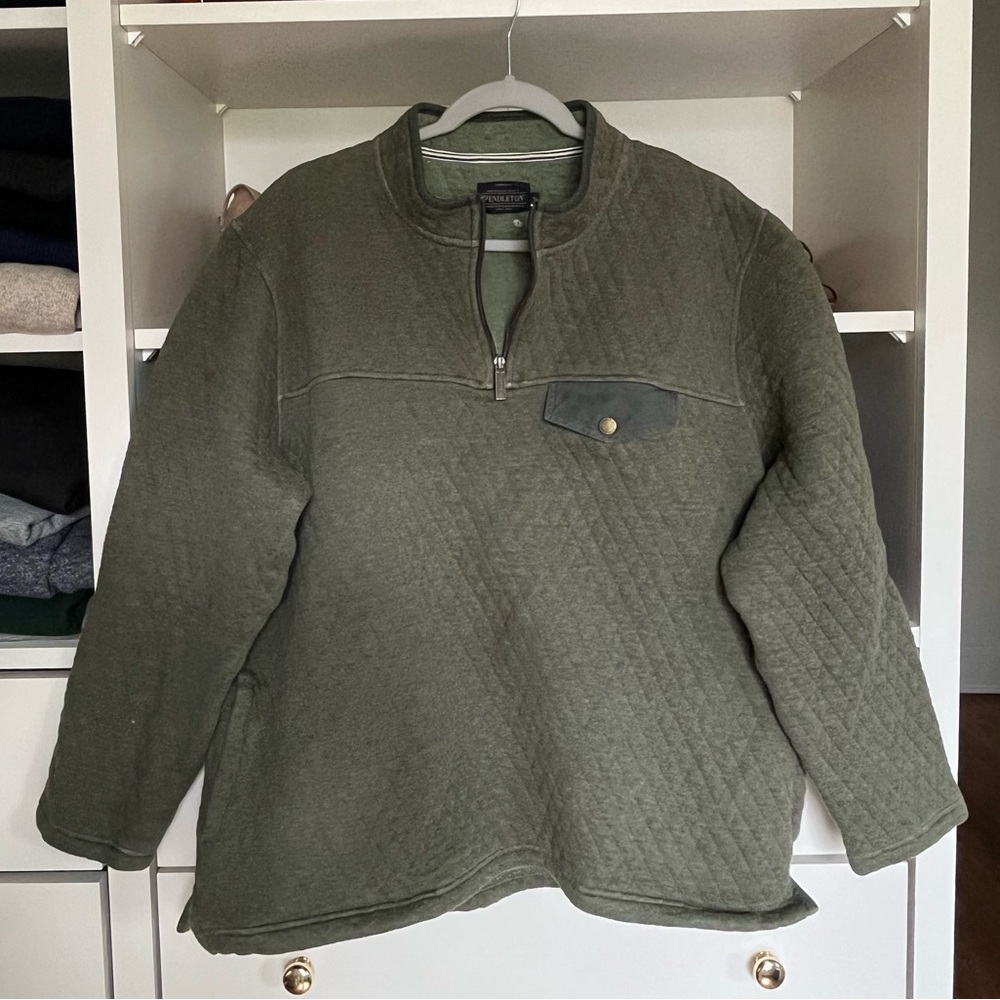 Pendleton Green Quarter Zip Pullover - image 1